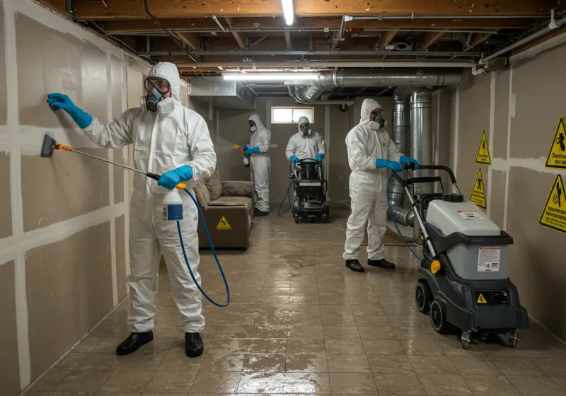 Basement Moisture Removal and Structural Drying process in Schofield Barracks, HI